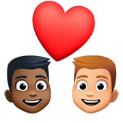 Emoji 👨🏿‍❤️‍👨🏼 Coppia Con Cuore - Uomo: Carnagione Scura, Uomo: Carnagione Abbastanza Chiara su Facebook 15.0.