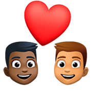 Emoji 👨🏿‍❤️‍👨🏽 Coppia Con Cuore - Uomo: Carnagione Scura, Uomo: Carnagione Olivastra su Facebook 15.0.