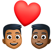👨🏾‍❤️‍👨🏿 Emoji Casal Apaixonado - Homem: Pele Morena Escura, Homem: Pele Escura na Facebook 15.0.