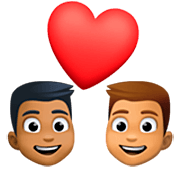 Emoji 👨🏾‍❤️‍👨🏽 Coppia Con Cuore - Uomo: Carnagione Abbastanza Scura, Uomo: Carnagione Olivastra su Facebook 15.0.