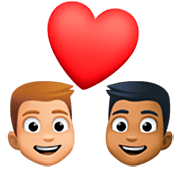 👨🏼‍❤️‍👨🏾 Emoji Pareja Enamorada - Hombre: Tono De Piel Claro Medio, Hombre: Tono De Piel Oscuro Medio en Facebook 15.0.