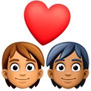 Émoji 🧑🏽‍❤️‍🧑🏾 Couple Avec Cœur: Personne, Personne, Peau Légèrement Mate, Peau Mate sur Facebook 15.0.