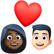 Emoji 👩🏿‍❤️‍👨🏻 Coppia Con Cuore - Donna: Carnagione Scura, Uomo: Carnagione Chiara su Facebook 15.0.