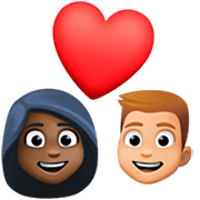 Emoji 👩🏿‍❤️‍👨🏼 Coppia Con Cuore - Donna: Carnagione Scura, Uomo: Carnagione Abbastanza Chiara su Facebook 15.0.