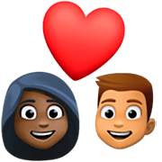 👩🏿‍❤️‍👨🏽 Emoji Pareja Enamorada - Mujer: Tono De Piel Oscuro, Hombre: Tono De Piel Medio en Facebook 15.0.