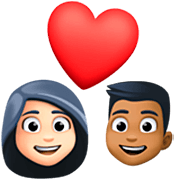 👩🏻‍❤️‍👨🏾 Emoji Pareja Enamorada - Mujer: Tono De Piel Claro, Hombre: Tono De Piel Oscuro Medio en Facebook 15.0.