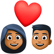 Emoji 👩🏾‍❤️‍👨🏾 Coppia Con Cuore - Donna: Carnagione Abbastanza Scura, Uomo: Carnagione Abbastanza Scura su Facebook 15.0.