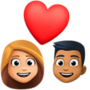 👩🏼‍❤️‍👨🏾 Emoji Pareja Enamorada - Mujer: Tono De Piel Claro Medio, Hombre: Tono De Piel Oscuro Medio en Facebook 15.0.