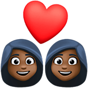 👩🏿‍❤️‍👩🏿 Emoji Casal Apaixonado - Mulher: Pele Escura, Mulher: Pele Escura na Facebook 15.0.