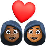 Emoji 👩🏿‍❤️‍👩🏾 Coppia Con Cuore - Donna: Carnagione Scura, Donna: Carnagione Abbastanza Scura su Facebook 15.0.
