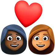 Emoji 👩🏿‍❤️‍👩🏽 Coppia Con Cuore - Donna: Carnagione Scura, Donna: Carnagione Olivastra su Facebook 15.0.