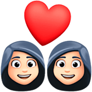 Emoji 👩🏻‍❤️‍👩🏻 Coppia Con Cuore - Donna: Carnagione Chiara, Donna: Carnagione Chiara su Facebook 15.0.