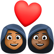 Emoji 👩🏾‍❤️‍👩🏿 Coppia Con Cuore - Donna: Carnagione Abbastanza Scura, Donna: Carnagione Scura su Facebook 15.0.