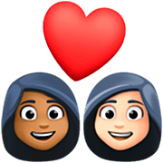 Emoji 👩🏾‍❤️‍👩🏻 Coppia Con Cuore - Donna: Carnagione Abbastanza Scura, Donna: Carnagione Chiara su Facebook 15.0.