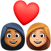Emoji 👩🏾‍❤️‍👩🏼 Coppia Con Cuore - Donna: Carnagione Abbastanza Scura, Donna: Carnagione Abbastanza Chiara su Facebook 15.0.