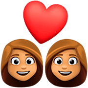 Emoji 👩🏽‍❤️‍👩🏽 Coppia Con Cuore - Donna: Carnagione Olivastra, Donna: Carnagione Olivastra su Facebook 15.0.