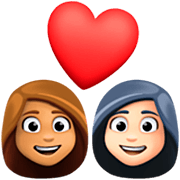 Emoji 👩🏽‍❤️‍👩🏻 Coppia Con Cuore - Donna: Carnagione Olivastra, Donna: Carnagione Chiara su Facebook 15.0.