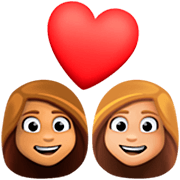 Emoji 👩🏽‍❤️‍👩🏼 Coppia Con Cuore - Donna: Carnagione Olivastra, Donna: Carnagione Abbastanza Chiara su Facebook 15.0.