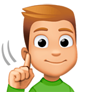 Emoji 🧏🏼‍♂️ Uomo Con Problemi Di Udito: Carnagione Abbastanza Chiara su Facebook 15.0.