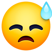 😓 Emoji Cara Con Sudor Frío en Facebook 15.0.
