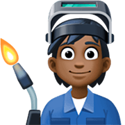 Emoji 🧑🏿‍🏭 Persona Che Lavora In Fabbrica: Carnagione Scura su Facebook 15.0.