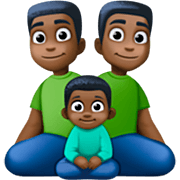 👨🏿‍👨🏿‍👦🏿 Emoji Família - Homem, Homem, Menino: Pele Escura na Facebook 15.0.