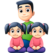 👨🏻‍👧🏻‍👧🏻 Emoji Familia - Hombre, Niña, Niña: Tono De Piel Claro en Facebook 15.0.