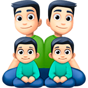 Emoji 👨🏻‍👨🏻‍👦🏻‍👦🏻 Famiglia - Uomo, Uomo, Bambino, Bambino: Carnagione Chiara su Facebook 15.0.