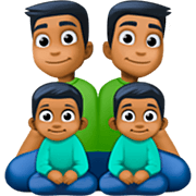 👨🏾‍👨🏾‍👦🏾‍👦🏾 Emoji Familie - Mann, Mann, Junge, Junge: mitteldunkle Hautfarbe Facebook 15.0.