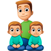 Emoji 👨🏼‍👦🏼‍👦🏼 Famiglia - Uomo, Bambino, Bambino: Carnagione Abbastanza Chiara su Facebook 15.0.