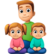 Emoji 👨🏼‍👧🏼‍👦🏼 Famiglia - Uomo, Bambina, Bambino: Carnagione Abbastanza Chiara su Facebook 15.0.