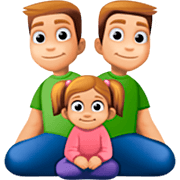 Emoji 👨🏼‍👨🏼‍👧🏼 Famiglia - Uomo, Uomo, Bambina: Carnagione Abbastanza Chiara su Facebook 15.0.