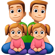👨🏼‍👨🏼‍👧🏼‍👧🏼 Emoji Familia - Hombre, Hombre, Niña, Niña: Tono De Piel Claro Medio en Facebook 15.0.