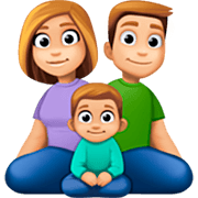 👨🏼‍👩🏼‍👦🏼 Emoji Familia - Hombre, Mujer, Niño: Tono De Piel Claro Medio en Facebook 15.0.