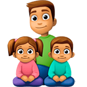 Emoji 👨🏽‍👧🏽‍👦🏽 Famiglia - Uomo, Bambina, Bambino: Carnagione Olivastra su Facebook 15.0.