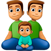 Emoji 👨🏽‍👨🏽‍👦🏽 Famiglia - Uomo, Uomo, Bambino: Carnagione Olivastra su Facebook 15.0.