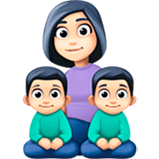 Emoji 👩🏻‍👦🏻‍👦🏻 Famiglia - Donna, Bambino, Bambino: Carnagione Chiara su Facebook 15.0.