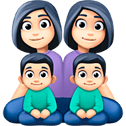 👩🏻‍👩🏻‍👦🏻‍👦🏻 Emoji Familia - Mujer, Mujer, Niño, Niño: Tono De Piel Claro en Facebook 15.0.