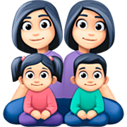 👩🏻‍👩🏻‍👧🏻‍👦🏻 Emoji Familie - Frau, Frau, Mädchen, Junge: helle Hautfarbe Facebook 15.0.