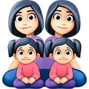 Emoji 👩🏻‍👩🏻‍👧🏻‍👧🏻 Famiglia - Donna, Donna, Bambina, Bambina: Carnagione Chiara su Facebook 15.0.