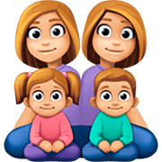 Emoji 👩🏼‍👩🏼‍👧🏼‍👦🏼 Famiglia - Donna, Donna, Bambina, Bambino: Carnagione Abbastanza Chiara su Facebook 15.0.