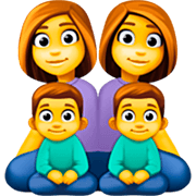 👩‍👩‍👦‍👦 Emoji Familia: Mujer, Mujer, Niño, Niño en Facebook 15.0.