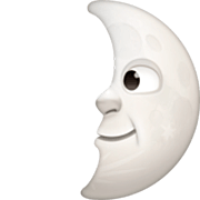 Emoji 🌛 Faccina Primo Quarto Di Luna su Facebook 15.0.
