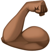 💪🏿 Emoji Bíceps Flexionado: Tono De Piel Oscuro en Facebook 15.0.