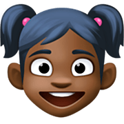👧🏿 Emoji Mädchen: dunkle Hautfarbe Facebook 15.0.