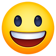 Emoji 😃 Faccina Con Un Gran Sorriso E Occhi Spalancati su Facebook 15.0.