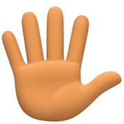 Hand mit gespreizten Fingern: mittlere Hautfarbe Facebook 15.0.