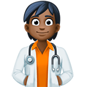 🧑🏿‍⚕️ Emoji Arzt/Ärztin: dunkle Hautfarbe Facebook 15.0.