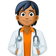 🧑🏾‍⚕️ Emoji Arzt/Ärztin: mitteldunkle Hautfarbe Facebook 15.0.
