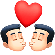 Emoji 👨🏻‍❤️‍💋‍👨🏻 Bacio Tra Coppia - Uomo: Carnagione Chiara, Uomo: Carnagione Chiara su Facebook 15.0.